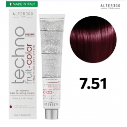 رنگ مو تکنو آلترگو 7.51 بلوند ماهگونی دودی Alterego Techno  Techno fruit color Blond Mahogany Ash Hair Color Cream 7.51