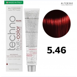 رنگ مو تکنو آلترگو ۵.۴۶ قرمز مسی بلوطی روشن Alterego Techno  Techno fruit color Light Chestnut Copper Red Hair Color Cream 5.46