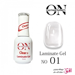 لمینت ژل ON GEL رنگ CLEAR شماره 01 حجم 15 میل