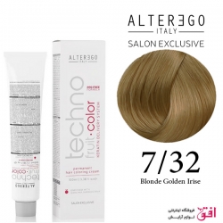 رنگ مو تکنو آلترگو 7.32 بلوند طلایی آی ریش Alterego Techno  Techno fruit color Blond Golden Iris Hair Color Cream 7.32