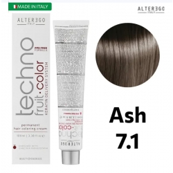 رنگ مو تکنو آلترگو ۷.۱ بلوند دودی طبیعی Alterego Techno  Techno fruit color Ash Natural Blond Hair Color Cream 7.1