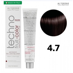 رنگ مو تکنو آلترگو ۴.۷ بلوطی قهوه‌ای Alterego Techno  Techno fruit color Chestnut Brown Hair Color Cream 4.7