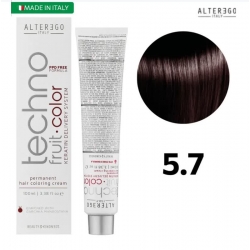 رنگ مو تکنو آلترگو ۵.۷ بلوطی قهوه‌ای روشن Alterego Techno  Techno fruit color light Chestnut Brown Hair Color Cream 5.7