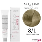 رنگ مو تکنو آلترگو ۸.۱ بلوند‌ دودی روشن Alterego Techno  Techno fruit color Light Ash Natural Blond Hair Color Cream 8.1